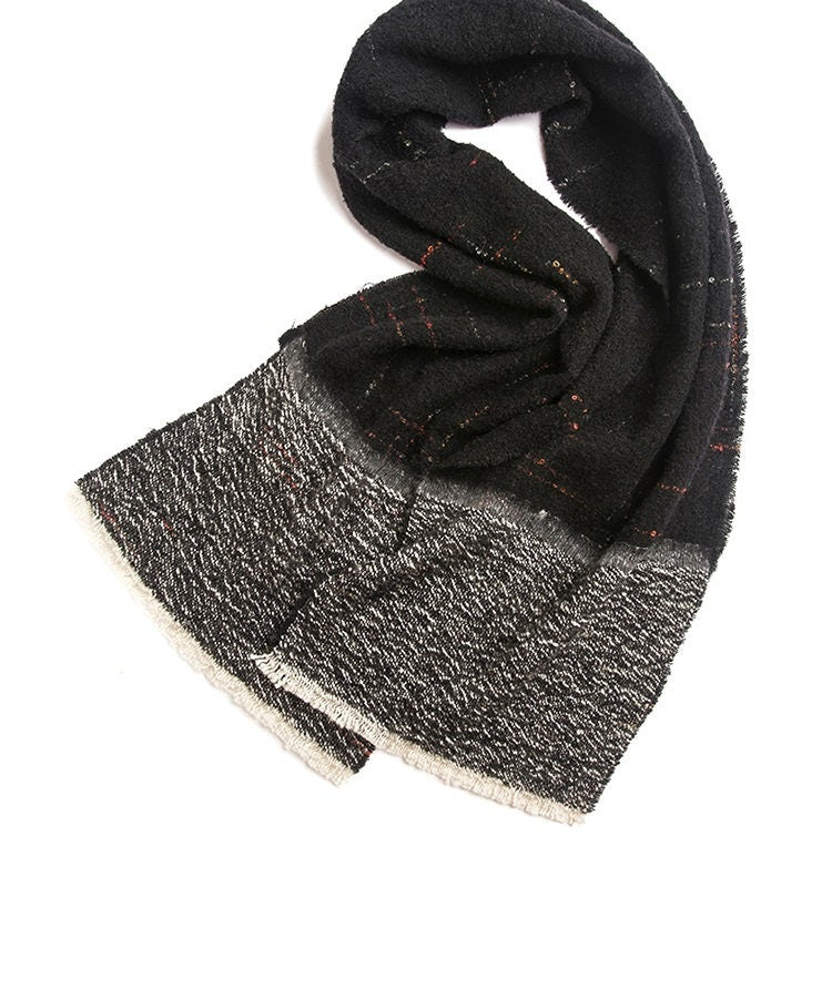 Black and Grey Scarf, Double-Colored Scarf, Ombre Scarf, Wool Scarf, Scarf For Ladies, Scarf For Winter, Double Print Scarves, Trendy Scarf