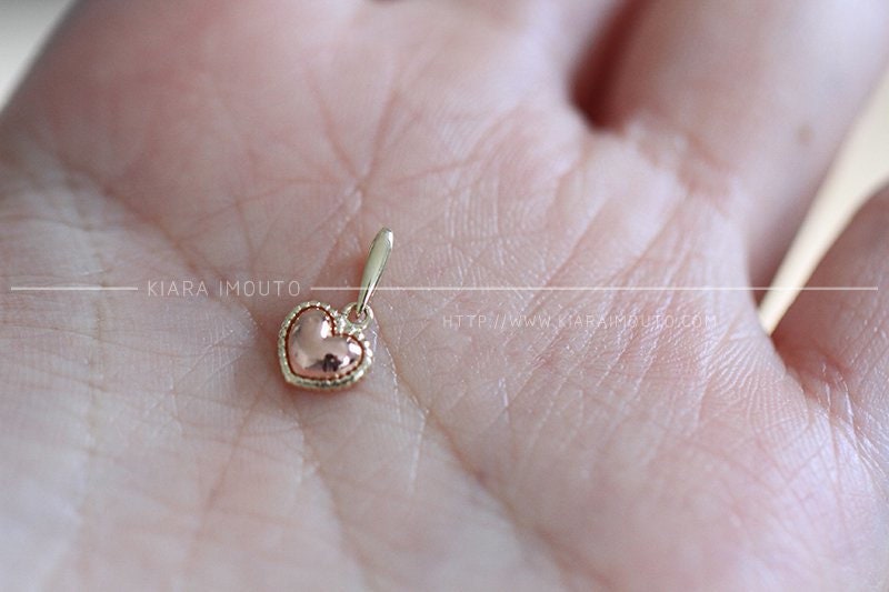 9k Gold 3D Love Heart Pendant, Bracelet Charm, Exquisite Heart Shape Necklace Chain, Valentines Day, Monthiversary Gift Ideas For Girlfriend