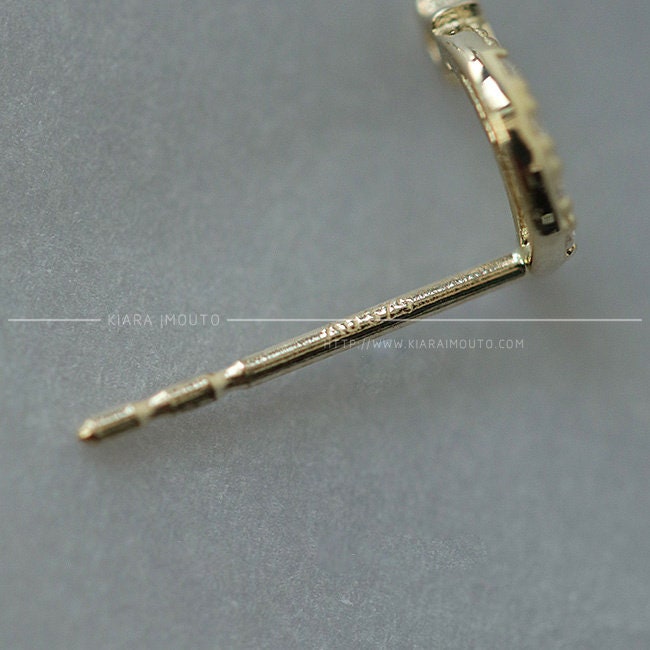 Sailor Moon Gold Earrings, Shooting Star Gold Ear Studs, 9k Gold Studs for Women, Diamond Studs, Diamond Earrings, Moon and Star Studs