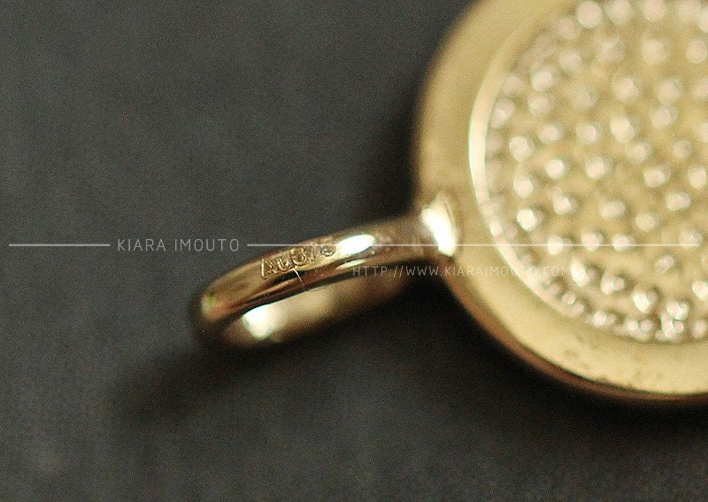Pure 9k Gold Good Luck Charm Necklace, Goodluck Small Necklace Pendant, Lucky Gold Coin Pendant, Lucky Charms, Good Luck Gifts