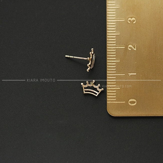 Pure 9k Gold Crown Earrings, Crown Stud Earrings, Princess Crown Earrings, Hypoallergenic Earrings Nickel Free Earrings