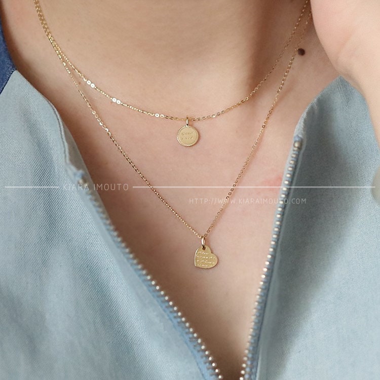 Pure 9k Gold Good Luck Charm Necklace, Goodluck Small Necklace Pendant, Lucky Gold Coin Pendant, Lucky Charms, Good Luck Gifts