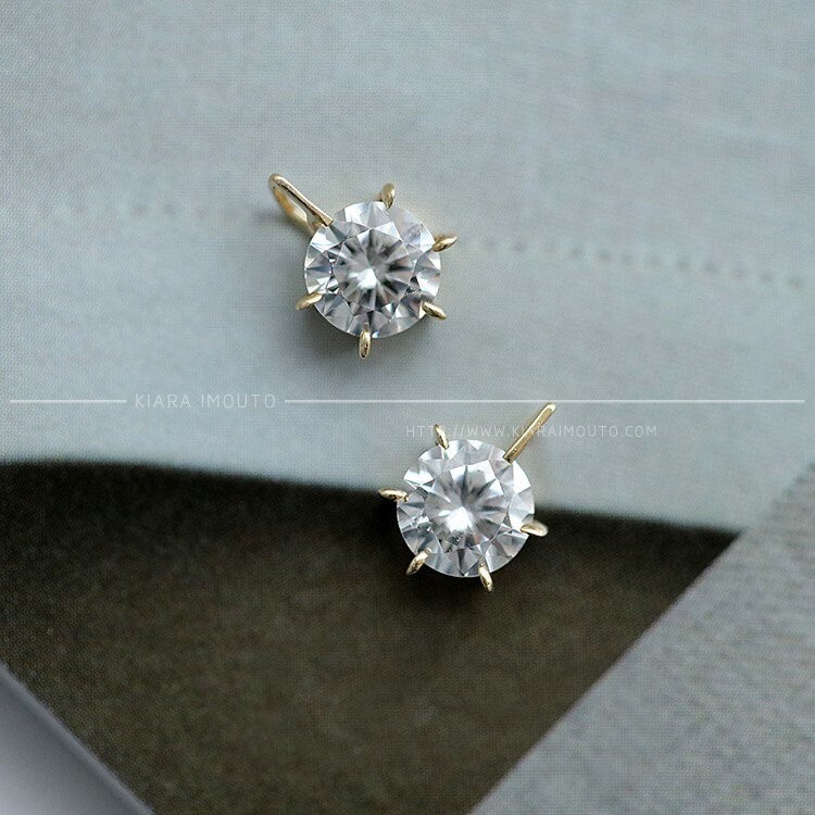 shine 9k gold six-claw classic simple single diamond light luxury pendant female clavicle chain pendant