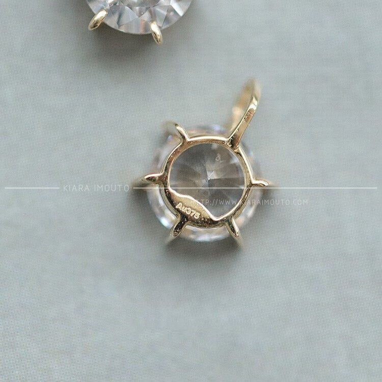 shine 9k gold six-claw classic simple single diamond light luxury pendant female clavicle chain pendant