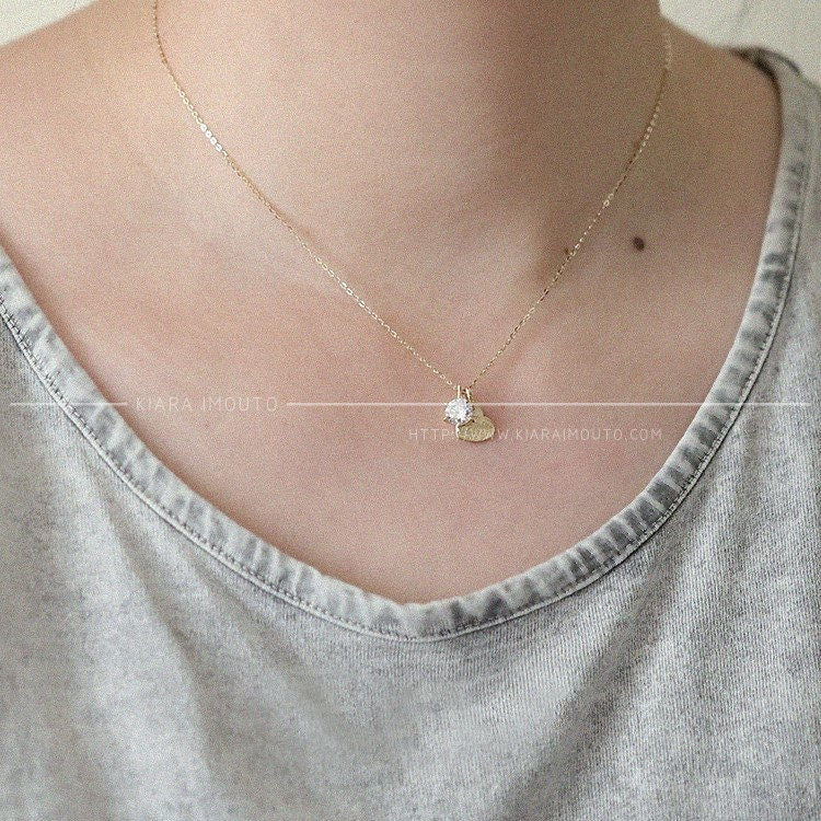 shine 9k gold six-claw classic simple single diamond light luxury pendant female clavicle chain pendant