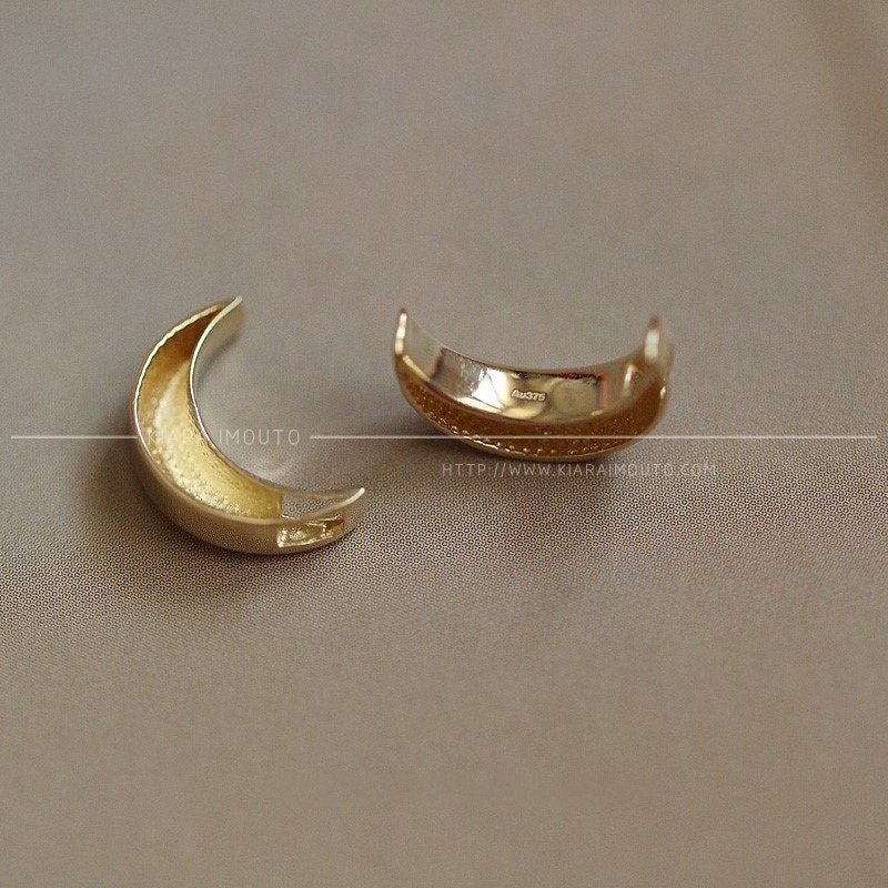 Minimalist Moon Pendant Pure 9k Gold Moon Pendant Necklace Half Moon Pendant
