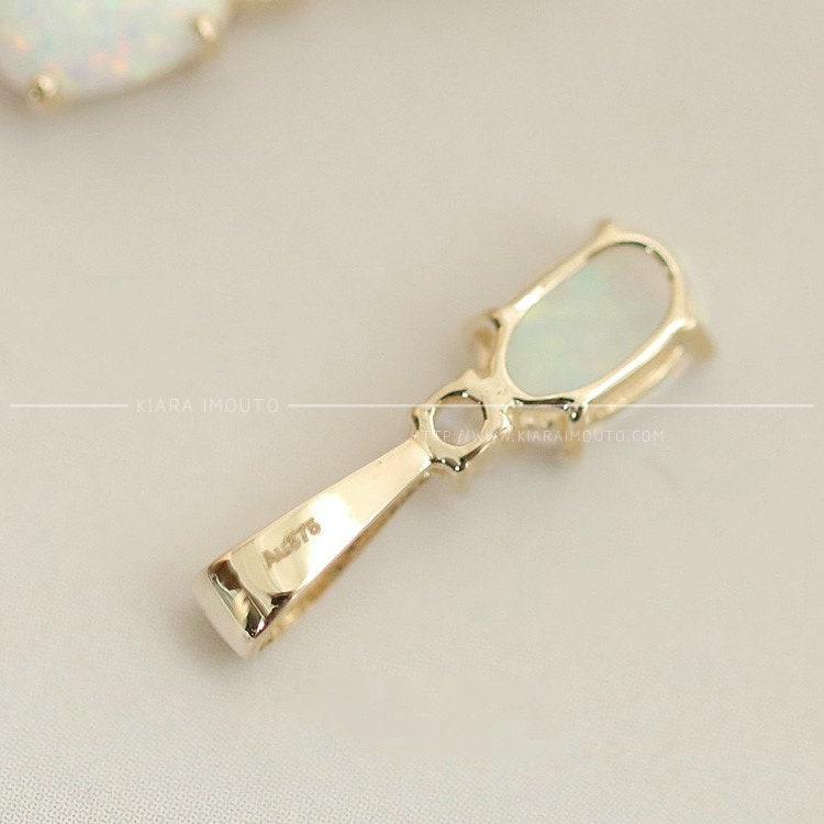 Synthetic Fire Opal Pendant, Egg Shaped Opal, Simple Necklace Pendant, Pure 9k Yellow Gold, Oval Opal Pendant, Gold Pendant For Women