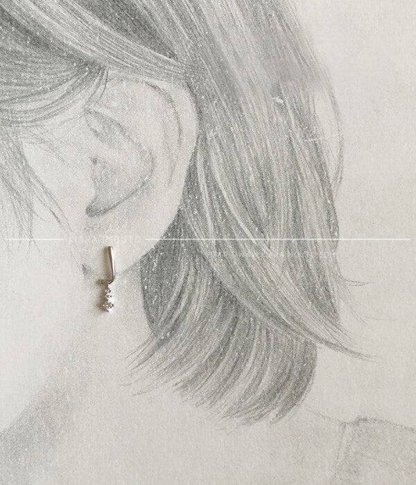 Small Hook Earrings 925 Sterling Silver Small Zircon Mini Goddess Earrings