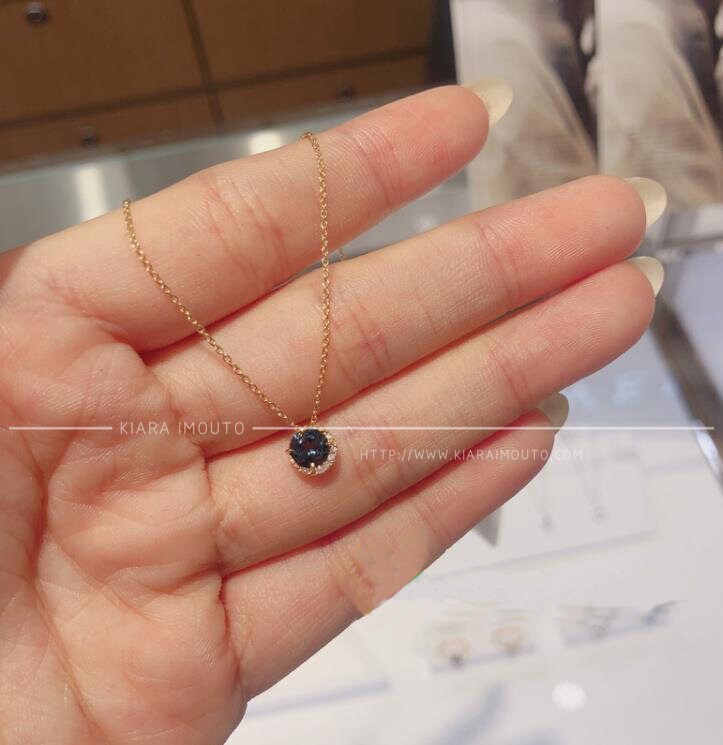 London Blue Topaz Sun And Moon Diamonds Pendant Necklace, Blue Topaz Pendant, December Birthstone Necklace, Genuine Diamonds, 9 Karat Gold