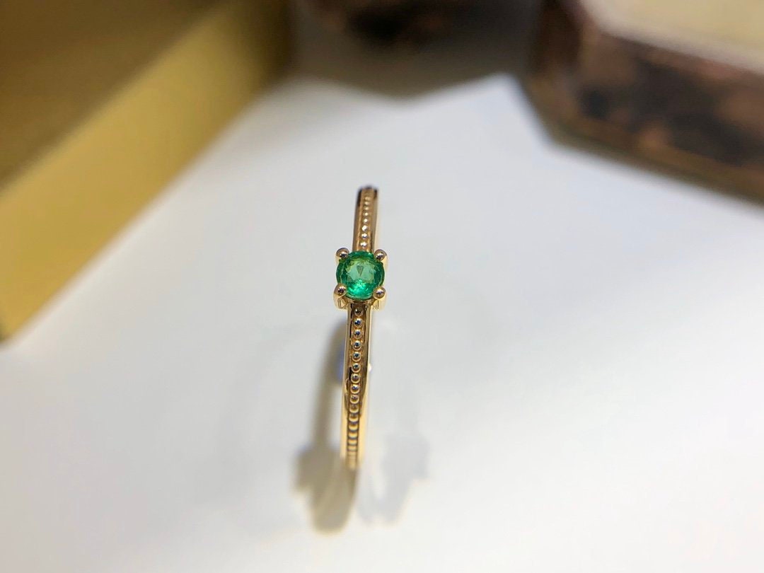Dainty Emerald Engagement Rings, Emerald Band Ring, Green Emerald Ring, Emerald Wedding Rings, Emerald Stone Ring, Natural Emerald Rings