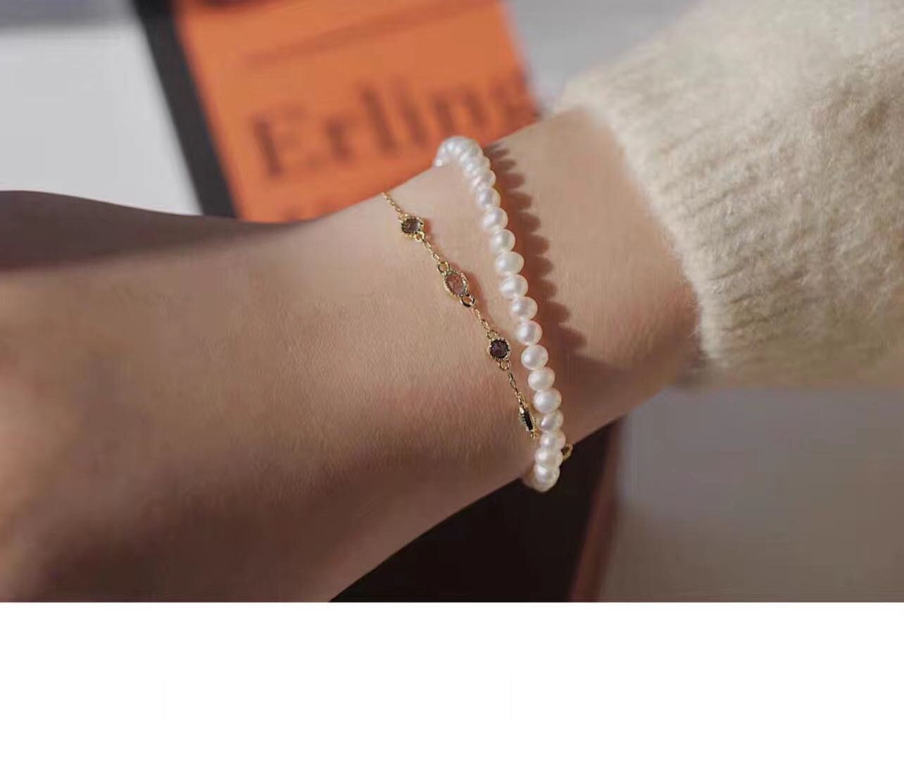 Blue Quartz Bracelet, Quartz Crystal Bracelet, Dainty Bracelet, Thin Gold Bracelet, 14k Gold Bracelet, Bracelets For Women, 14K Gold Vermeil