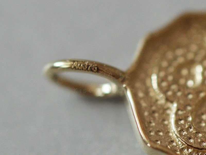 9K Gold Mickey Little Mouse Necklace Charms, Cute Zodiac Rat Year Pendant, Good Luck Charms, Lucky Gold Coin Pendant Necklace, Gold Charms