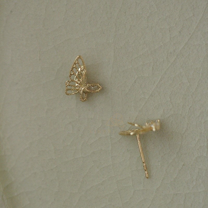 Butterfly Earrings, CZ Diamond Stud Earring, Birthstone Earrings uk, Daily Wear Gold Earring, Dainty Earrings, Minimal Earring, Chic Earring