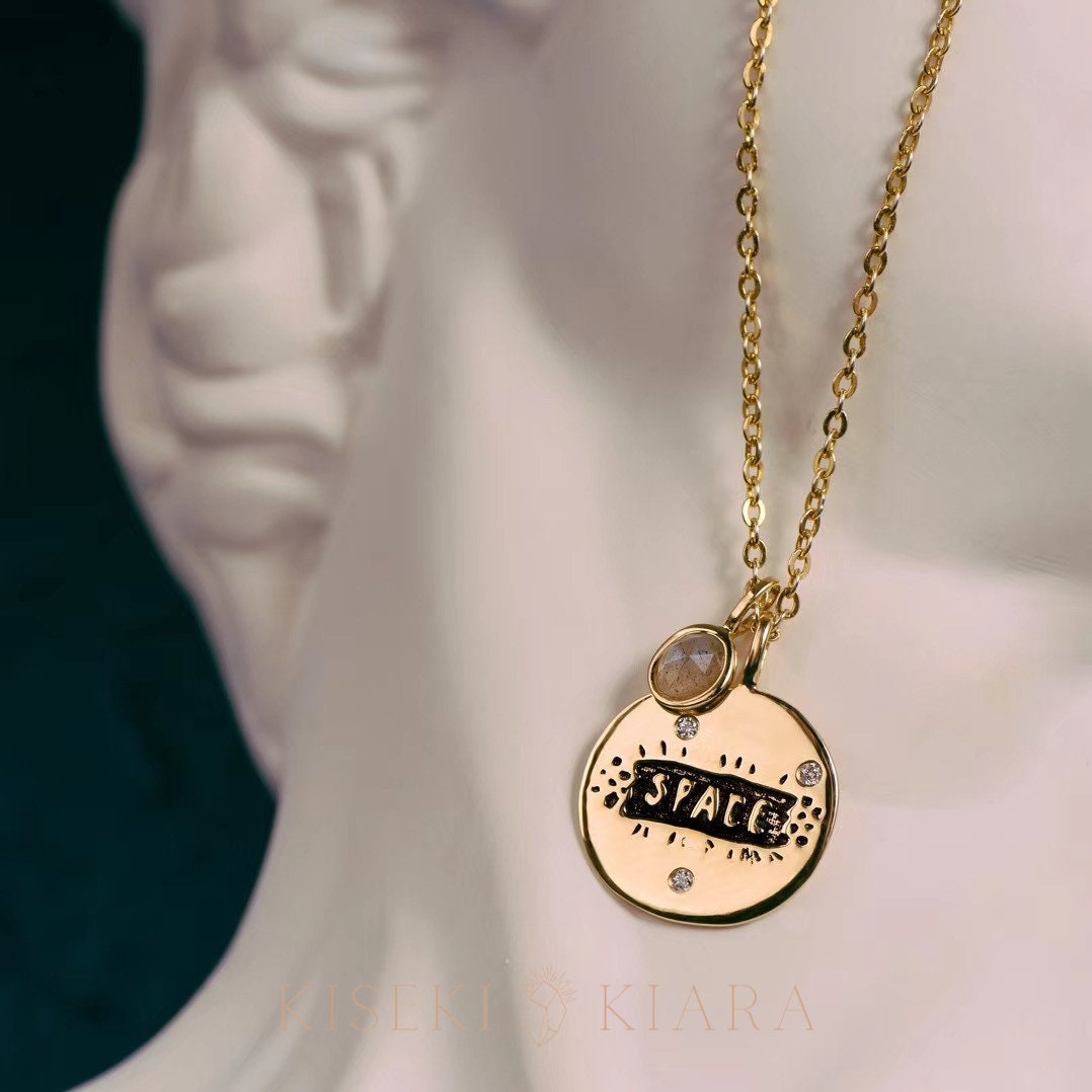 Charming Space Rocket Pendant Necklace, 18K Solid Gold Astronaut Necklace, About Space Galaxy Pendant Necklace, Falling Stars, Alien Charms