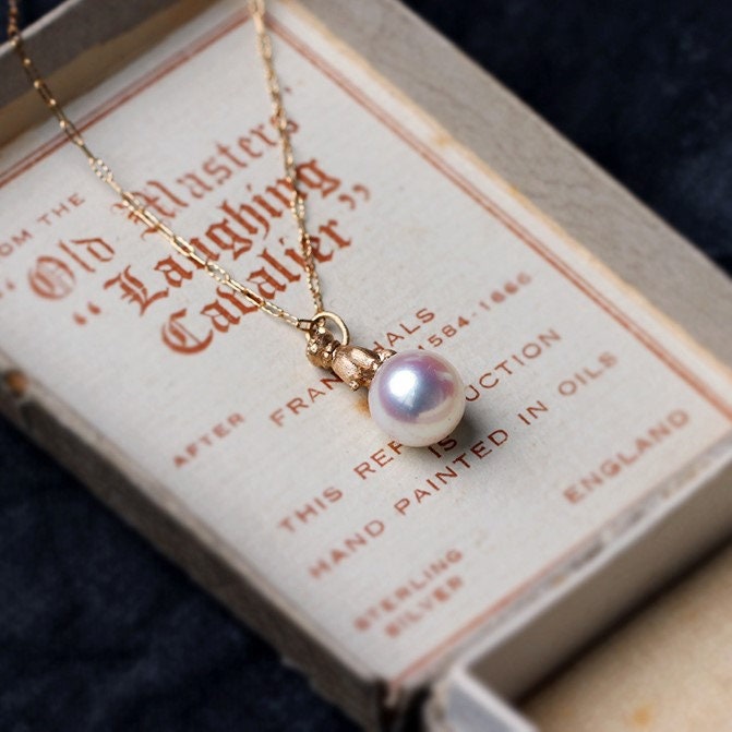 Cat Stuff For Cat Lovers: Naughty Cute 3D Cat Pendant, Japanese Akoya Seawater Pearls, 18k Yellow Gold, Gifts For Cat Owners, Cute Necklace