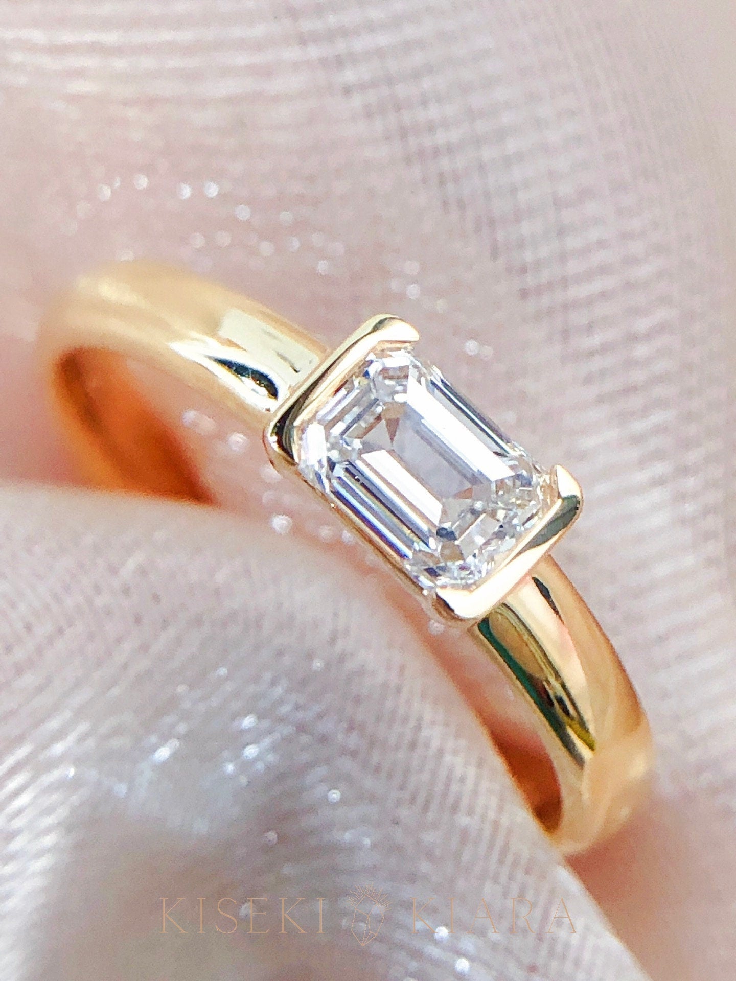 0.5ct Heart Shape Diamond Wide Band, Emerald Diamond Anniversary Ring, Alternative Engagement Ring, Affordable Half Carat Diamond Ring
