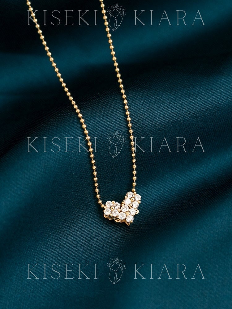 14k Solid Gold Convertible Heart Drop Necklace, Two Way Wear Love Pendant, Dual Fashion Heart Charm, Versatile Heart Statement Piece