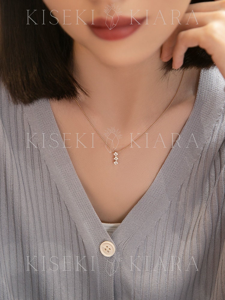 14k Solid Gold Convertible Heart Drop Necklace, Two Way Wear Love Pendant, Dual Fashion Heart Charm, Versatile Heart Statement Piece