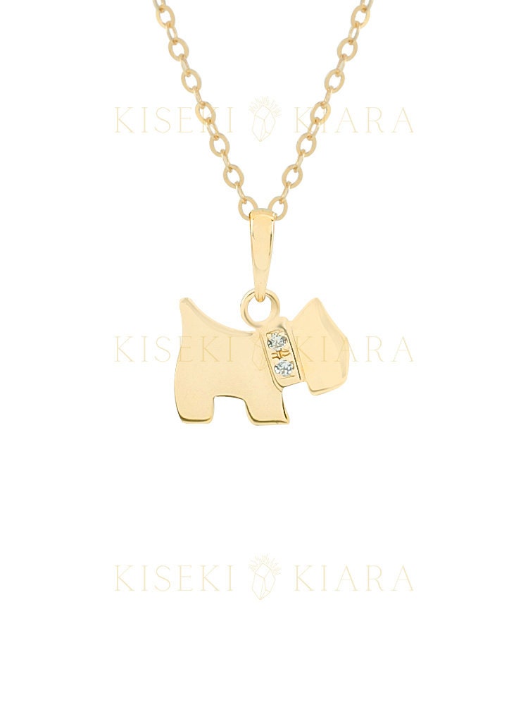 14k Solid Gold Scottish Terrier Dog Pendant, Cute Scottie Terrier Lover Necklace Charm, Adorable Terrier Pendant Design, Dog Lover Gift
