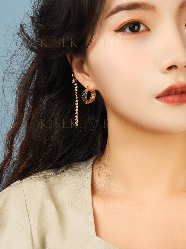 18k Solid Gold Large Faceted Hoop Earrings, Modern Wide Hoops, Chunky Hoop Earrings, Plain Facet Earrings, Everyday Polished Earrings