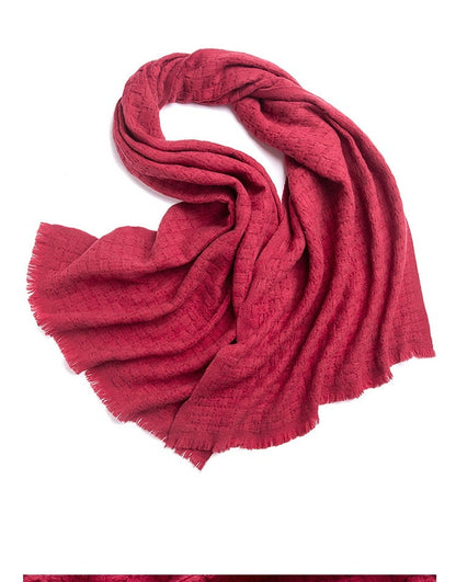 FREE GIFT - Red Scarf, Dark Blue Scarf, Alpaca Wool Scarf, Scarves for Winter, Scarves for Ladies, Soft Scarves, Hand-Made Warm Scarves