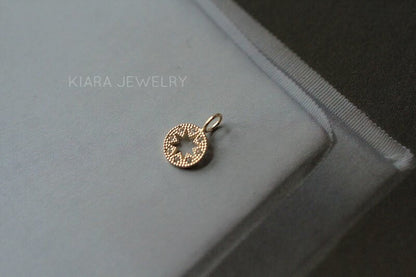 9k solid Gold Simple Star Pendant European and American