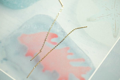 pure 14k gold ear wire chain earrings dangle sun's descendant tassel earrings super flash dating