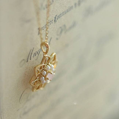 14 Karat Gold Vermeil 925 Silver Romantic Hollow Flower Necklace, Gold Flower Charm Necklace, Layerable Flower Necklace, Boho Chic Fashion
