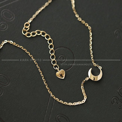 Slender Moon Bracelet, 14k Gold Minimalist Bracelet, Korean-Style Friendship Bracelet, Beautiful Fine Jewelry for Her, Crescent Moon