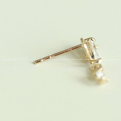 Half Hollow Half Full Heart Earrings, Diamond Heart Earrings, Mini Heart Earrings, Dainty Earrings, Earrings for Women, Earrings for Girls