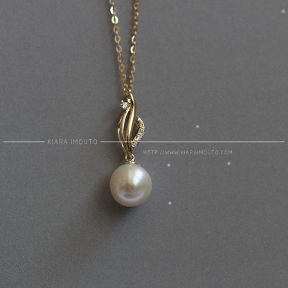 One Pearl Necklace Gold Chain, Single Drop Pearl Pendant, 8mm Freshwater Pearl, 9k Solid Gold Pendant, Pearl Pendant Designs, Lover's Gift