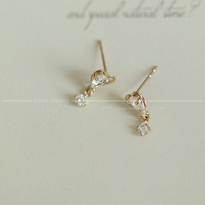 Half Hollow Half Full Heart Earrings, Diamond Heart Earrings, Mini Heart Earrings, Dainty Earrings, Earrings for Women, Earrings for Girls
