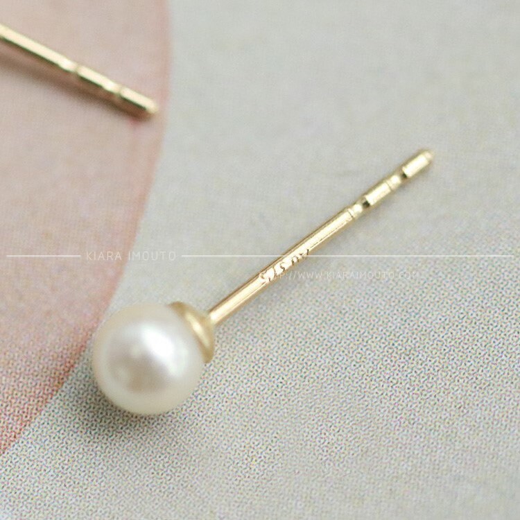 Akoya Sea Water Pearl Mini Stud Earrings, 9k Solid Gold, Daily Wear Gold Earrings, Everyday Earrings, Light Bulb Earrings