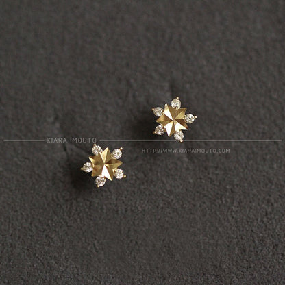 Twinkle Little Star Earrings, Star Stud Earrings, Star Shaped Earrings, 9ct Gold Earrings, Side CZ Diamonds, Earrings For Sensitive Ears