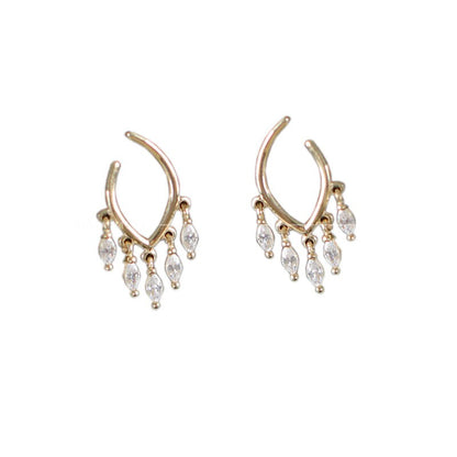 Cubic Zirconia Chandelier Earrings, 9ct Gold Dangle And Drop Earrings, Teardrop Dangle Earrings, Small Hanging Earrings
