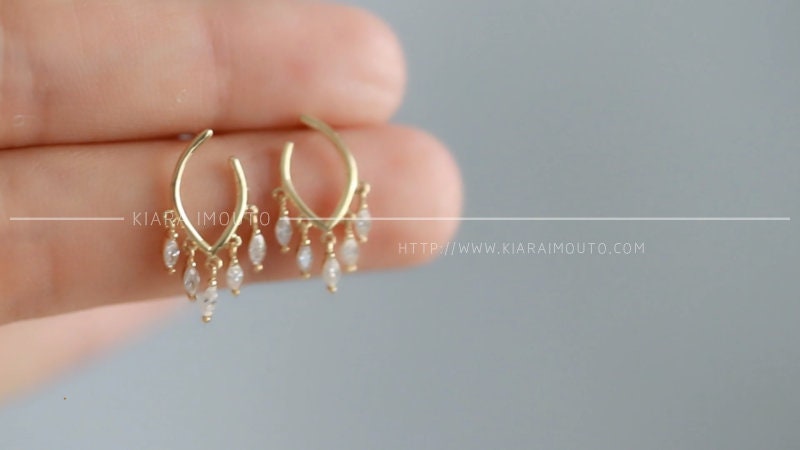 Cubic Zirconia Chandelier Earrings, 9ct Gold Dangle And Drop Earrings, Teardrop Dangle Earrings, Small Hanging Earrings