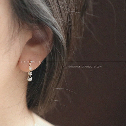 Pure 9k Gold Teardrop Bridal Earrings, Teardrop Dangle Earrings, Teardrop Earrings, Gold Teardrop Earrings, Teardrop Cz Diamond Earrings
