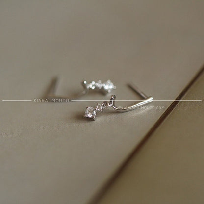 Small Hook Earrings 925 Sterling Silver Small Zircon Mini Goddess Earrings