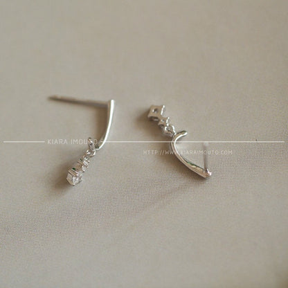 Small Hook Earrings 925 Sterling Silver Small Zircon Mini Goddess Earrings