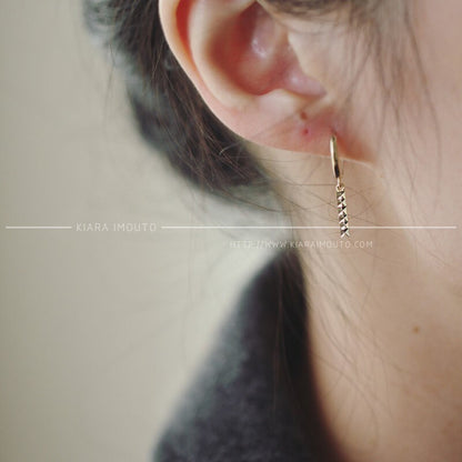 Gold Bar Drop Earrings, Bar Dangle Hoop Earrings For Women, 9ct Gold Huggies, Custom Earrings, Simple Earrings, Drop Statement Earrings