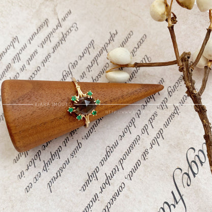 14 Karat Gold Smoky Quartz Crystal Engagement Rings, Smoky Quartz Jewelry, Browny Gray Color Gemstone Rings, Quartz Crystal Ring for Her