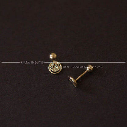 Smiley Face Earrings, Gold Smile Earrings, Love Eyes Smile Earrings, 9K Gold Screw Back Earrings, Emoji Faces Earrings, Text Emoji Earrings