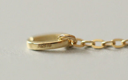 Pure 9K Gold Long Chain Rectangular Y-shaped Necklace Pendant, Gold Bar Necklace, Drop Pendant Necklace, Long Gold Necklace, Dainty Necklace