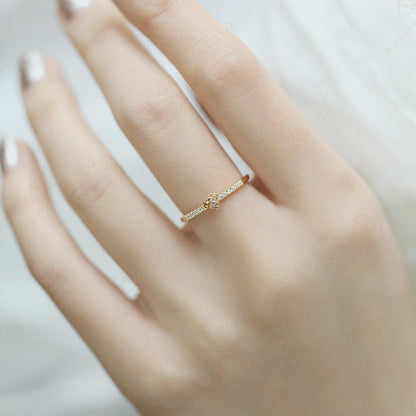 Dainty Rose Ring, Thin Stacking Rings, Stackable Band Rings, Stacked Wedding Bands, Solid 14K Gold Engraved Rings, Vintage Eternity Bands