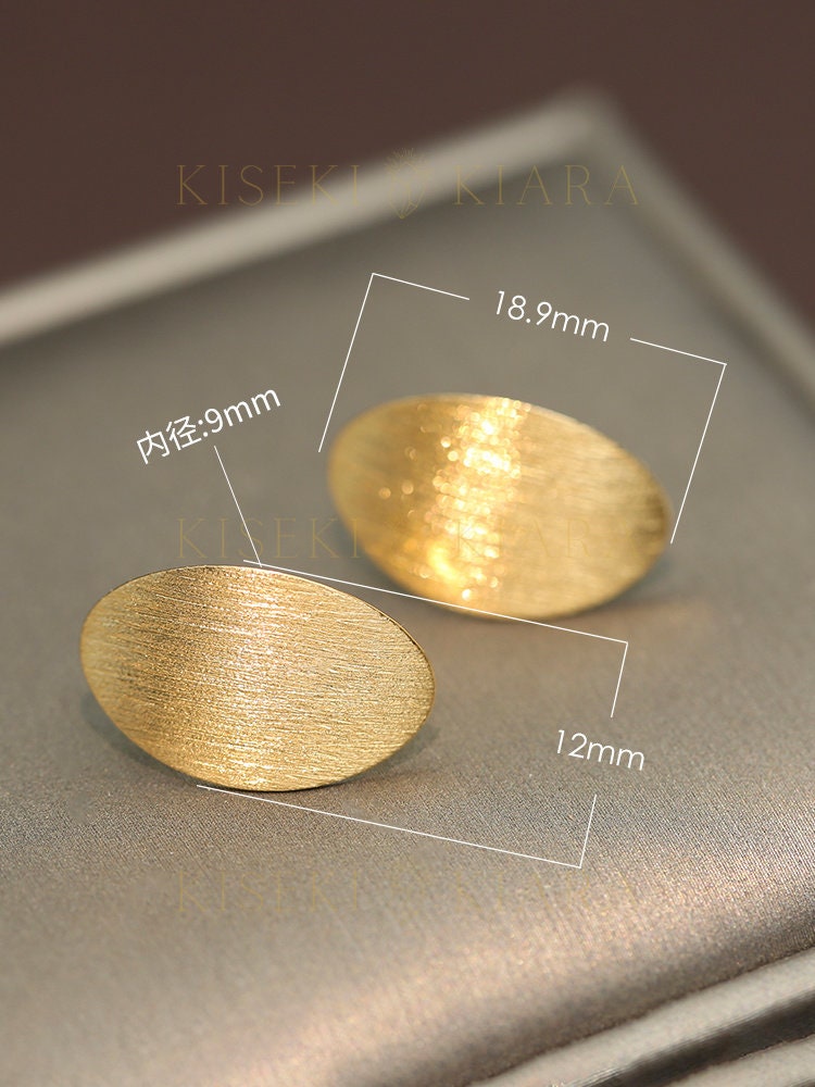 18k Solid Gold Brushed Finish Oval Hoop Earrings, Modern Oval Earrings, Chic Earrings, Oval Hoop Statement Earrings, Minimalist Hoop Earring