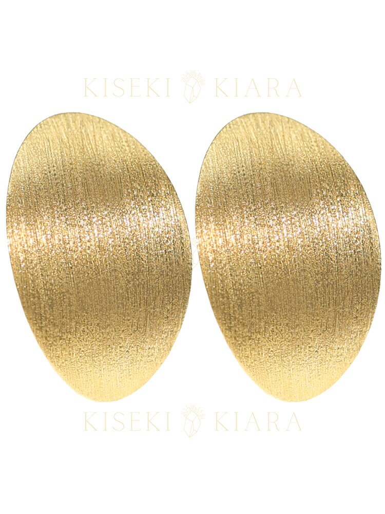 18k Solid Gold Brushed Finish Oval Hoop Earrings, Modern Oval Earrings, Chic Earrings, Oval Hoop Statement Earrings, Minimalist Hoop Earring