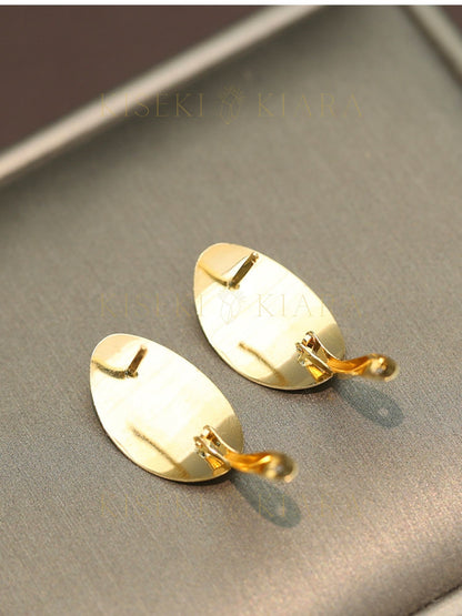 18k Solid Gold Brushed Finish Oval Hoop Earrings, Modern Oval Earrings, Chic Earrings, Oval Hoop Statement Earrings, Minimalist Hoop Earring